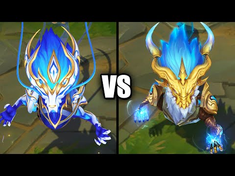 Porcelain Protector Aurelion Sol vs Storm Dragon Aurelion Sol Skins Comparison (League of Legends)