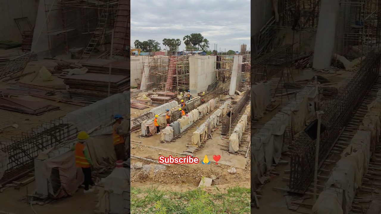 RC girder reinforcement bar installation #construction #civilengineering #precast
