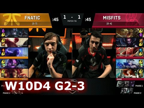 Fnatic vs Misfits | Game 3 S7 EU LCS Spring 2017 Week 10 Day 4 | FNC vs MSF G3 W10D4