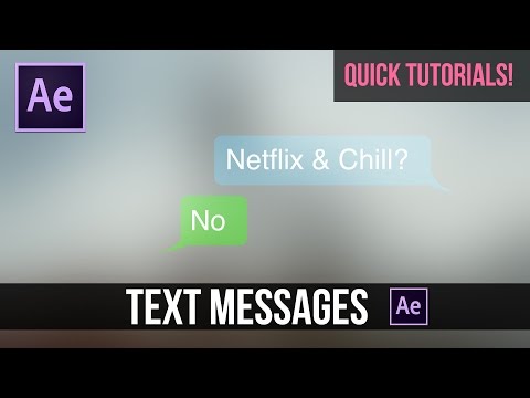 Quick Tutorials: Text Message Chat Animation in After Effects Video