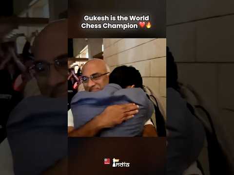 Gukesh HUGS Father after Winning the World Championship 🥹♥️ #gukesh #chess