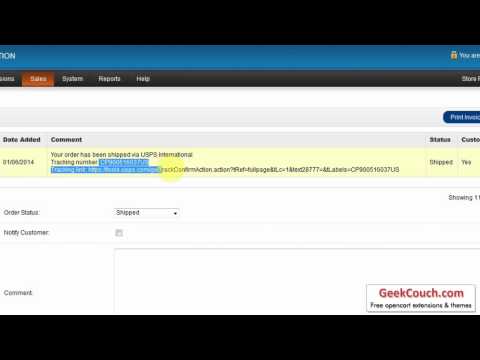 CVS Smart Bulk Update Order With / Without Tracking Number Opencart vQmod Extension