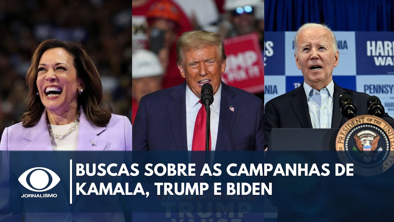 Eleições Americanas: as buscas sobre as campanhas de Kamala, Trump e Biden | Bora Brasil