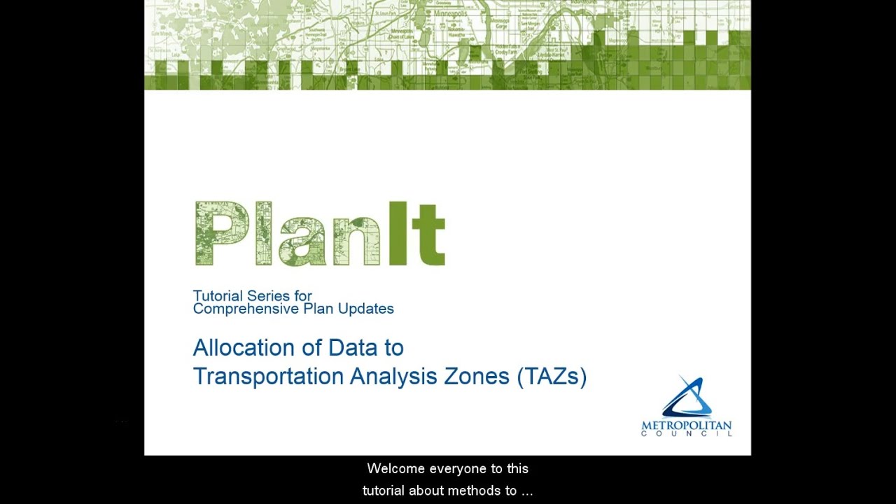 PlanIt: TAZ Allocation Tutorial