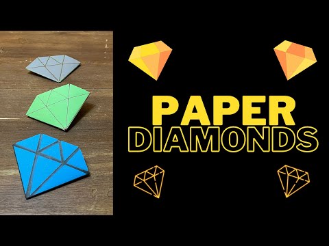How to make a paper diamond 💎 (NO GLUE) - origami jewelry tutorial
