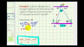 Application Problem Solved Using the Law of Sines