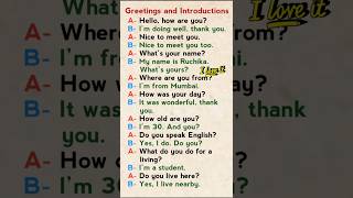 Greetings and Introductions