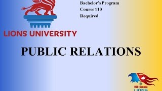 Lions University Course 110: Public Relations