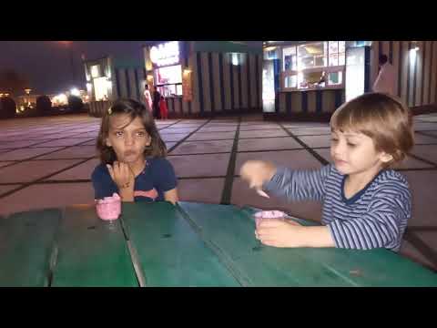 Hania and fahad enjoy ice cream
