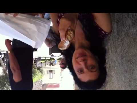 Eating Cannoli in Taormina