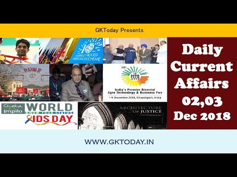 Current Affairs December 02&03  : English MCQs
