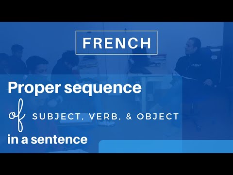 Proper sequence of Subject,Verb and Object in French language