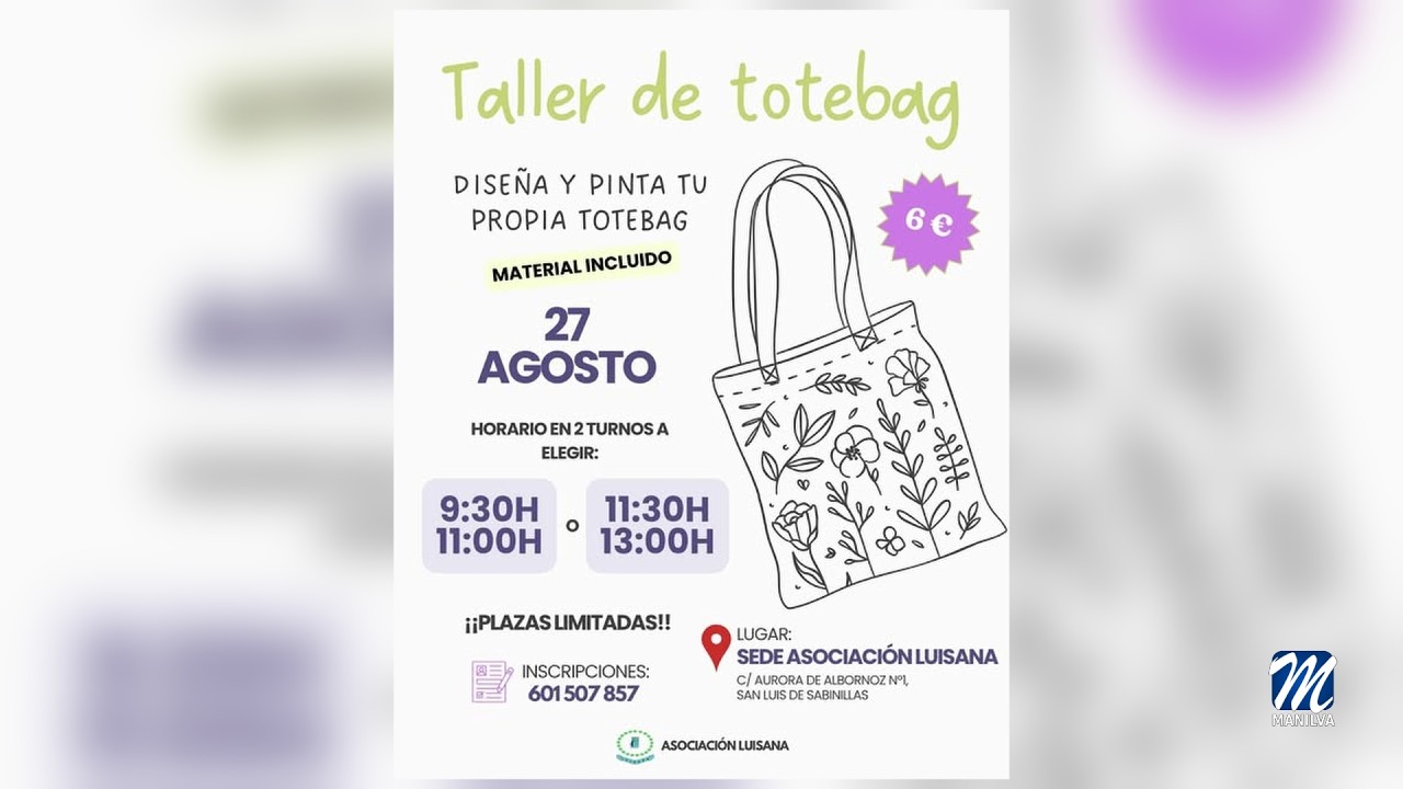Luisana organiza un taller para diseñar y pintar totebags