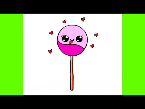 Kolay Lolipop Nasıl Çizilir, Adım Adım Sevimli Lolipop Çizimi, Çocuklar için Resim Çiz ve Boya