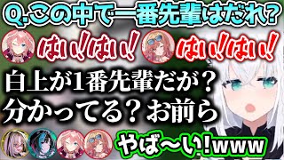 【圧】後輩たちに1期生の格の違いを見せつける白上フブキ【ホロライブ切り抜き/白上フブキ/鷹嶺ルイ/一条莉々華/虎金妃笑虎/輪堂千速】
