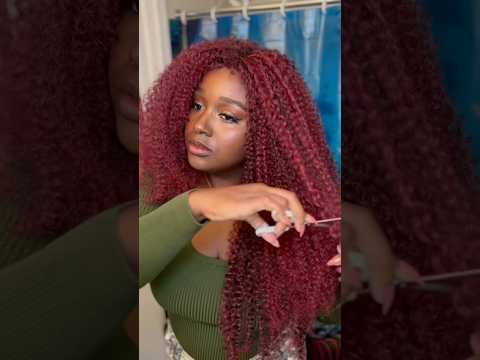 Curly Red Crochet Wig 🍂❄️