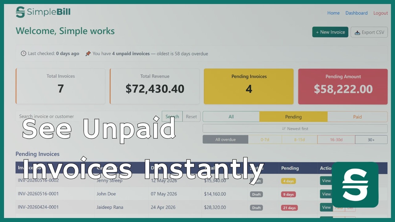 SimpleBill demo video