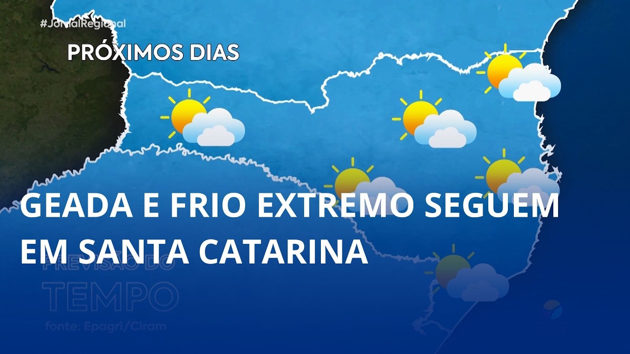 Geada e frio extremo seguem em Santa Catarina