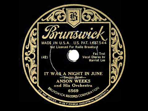 1933 Anson Weeks - It Was A Night In June (Harriet Lee, vocal)