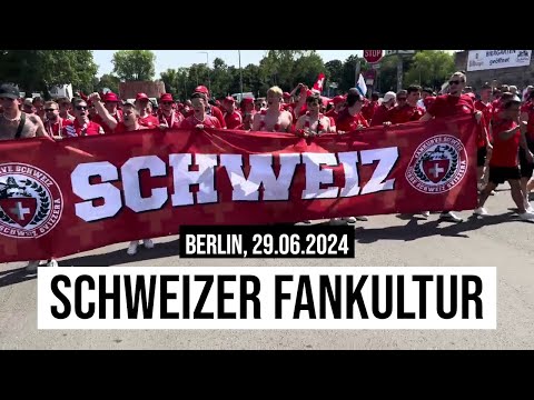 29.06.2024 Berlin Schweizer Fankultur Fanmarsch Olympiastadion #euro2024 Schweiz Italien #suiita
