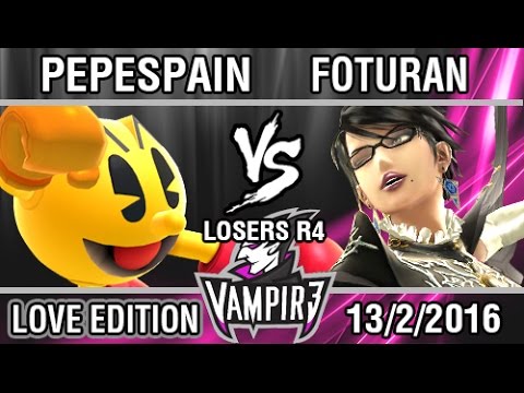 [Vampir3: Love Ed.] PEPESPAIN (Aldeano, Pac-man) vs FotuRAN (Bayonetta) SSB4 Losers R4