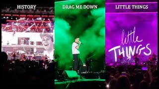 Liam Payne singing History, Little Things and Drag Me Down