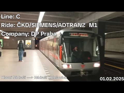 Line: C Ride: ČKD/SIEMENS/ADTRANZ  M1 Company: DP Praha to Nádraží Holešovice