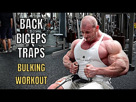 BIG BACK, BICEPS & TRAPS | BULKING WORKOUT