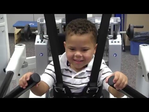 Lokomat therapy machine helps child walk again