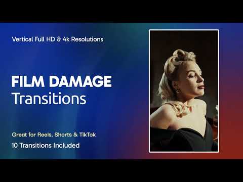 Vertical Film Damage Transitions| After effects templates free