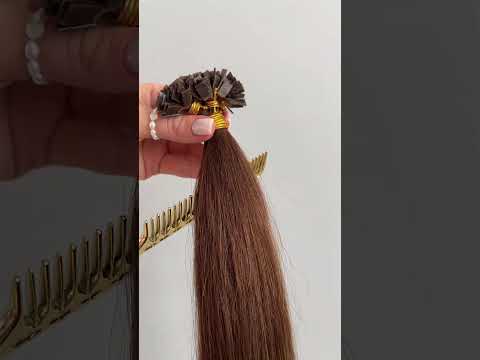 Волосся для гарячого нарощування на капсулах, 55 см, пряме, 100 пасм, коричневе (04) video