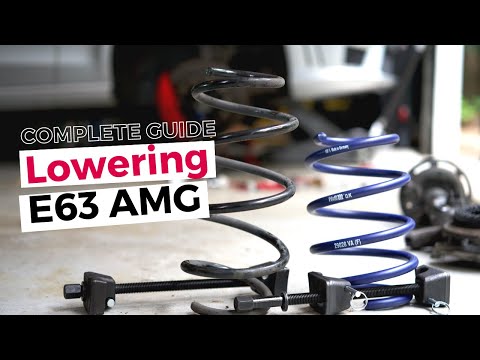 How to Install Lowering Springs E63 W212! Complete guide to replacing stock springs to H&R Springs.