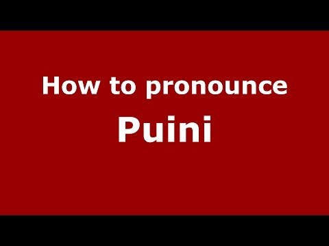 How to pronounce Puini