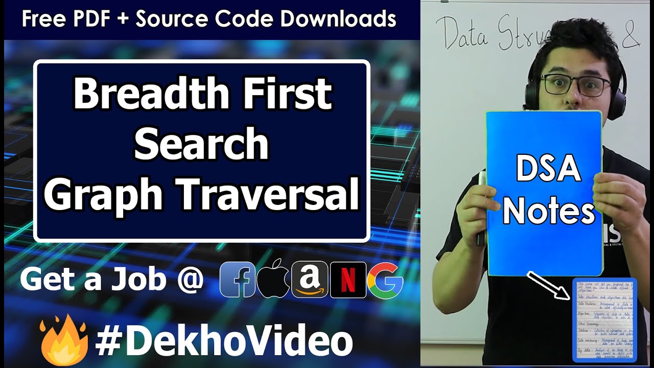 Video thumbnail for Breadth First Search (BFS) Graph Traversal in Data Structures