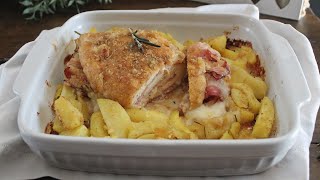 PROVA QUESTO PETTO DI POLLO RIPIENO AL FORNO CON LE PATATE,  facile e croccante