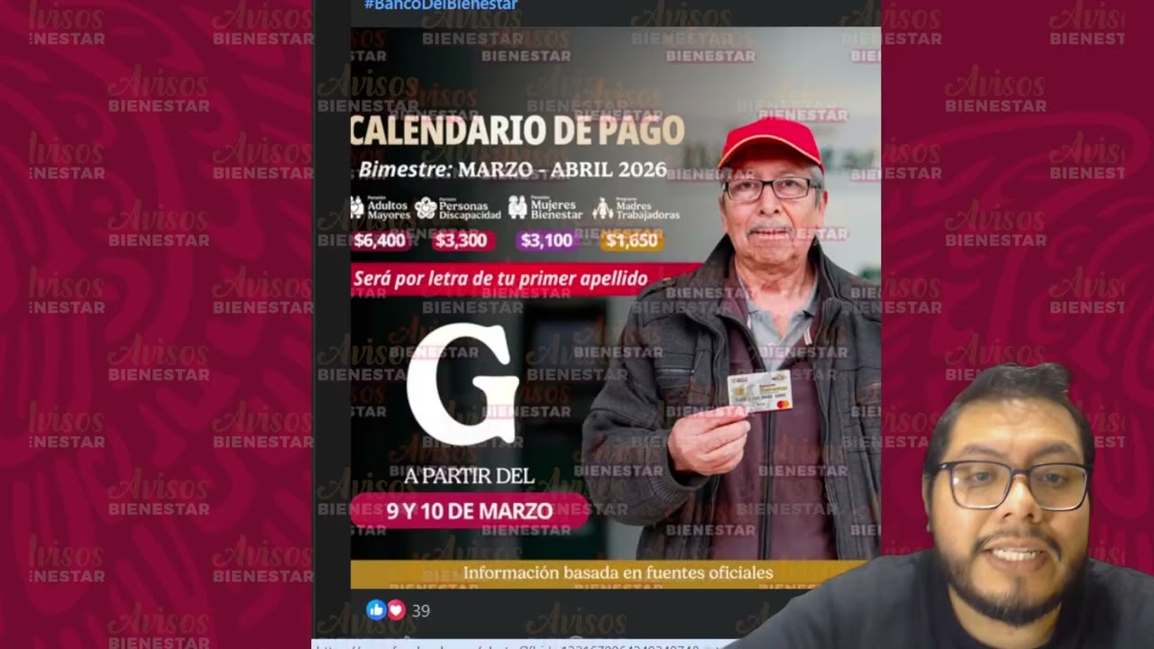 ¡HOY 10 DE MARZO! pago de la pensión bienestar adultos mayores con letra de apellido ?