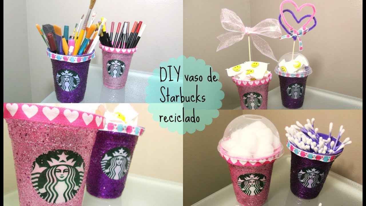 DIY VASO RECICLADO DE STARBUCKS PARA DECORAR O REGALAR