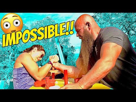 125Lb WOMAN Arm Wrestles MEN! *And WINS Geoff Hale VS...