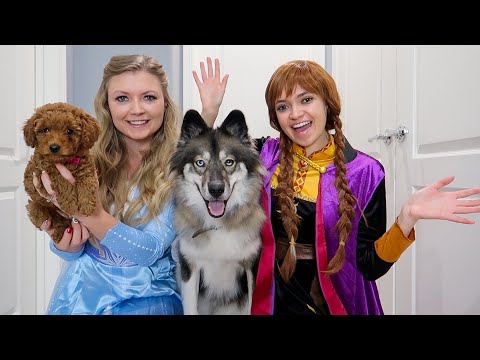 Frozen Elsa & Anna Surprise Kakoa With A Puppy!