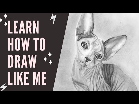 MY PENCIL DRAWING TECHNIQUES- SPHINX CAT TUTORIAL