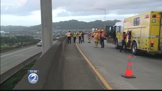 Woman rescued after 100-foot fall off H-3 Freeway