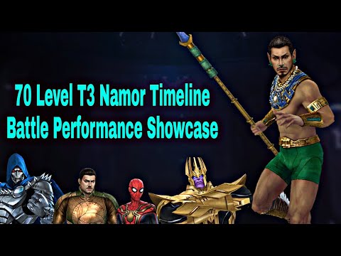 70 Level T3 Namor With New Uniform Timeline Battle Gameplay Showcase - Marvel Future Fight