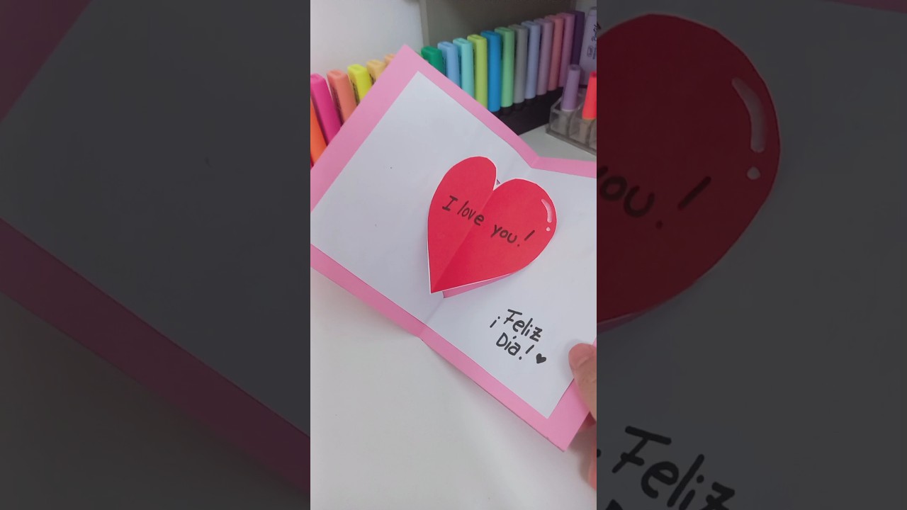 💟Tarjeta 3D corazón para regalar 💟#manualidades #valentinesday #love #diy #papercraft #popupcard