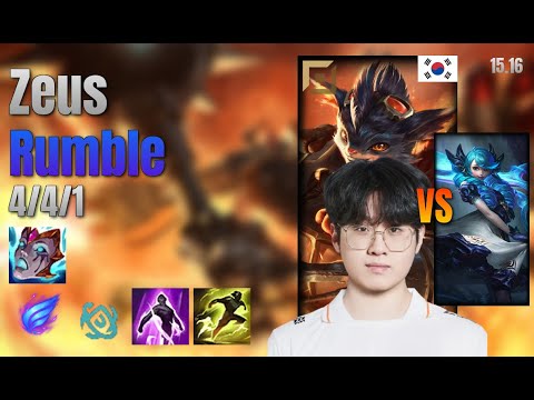 Zeus Top Rumble vs Gwen lol KR solo rank Full Game 15.16 | 제우스 럼블 vs 그웬