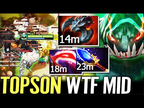 🔥 TOPSON Tidehunter WTF MID — 14min Satanic + Desolator Biggest Stack Fast Farm GODLIKE Dota 2 Pro