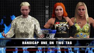 WWE 2K17 Becky Lynch &amp; Charlotte vs James Ellsworth