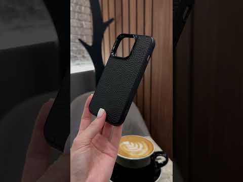 Чехол для iPhone из натуральной итальянской кожи чёрный | Кожаный чехол для Айфон | Кожа Флотар - фото 1 - id-p3044500884