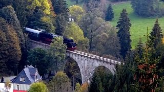 preview picture of video 'Traditionszug Sormitztal-Express auf Viadukt nahe Wurzbach Thüringen'