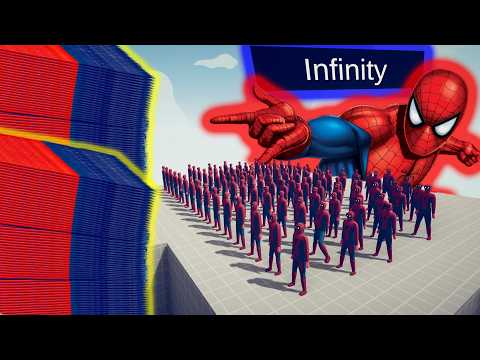 100x SPIDER MAN + 2x GIANT vs EVERY GOD | Totally Accurate Battle Simulator TABS