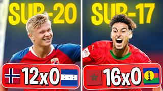 A MAIOR GOLEADA de Cada Copa do Mundo (Futsal, Sub-20, Sub-17, etc...)